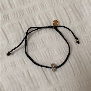 Black silver rose gold skull pura vida bracelet